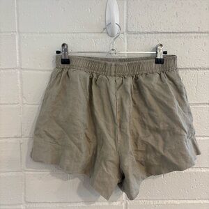 ANIMARI taupe linen shorts